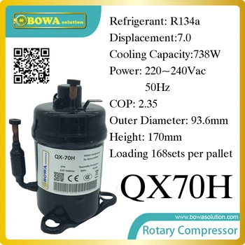 738W Cooling capacity refrigeration compressor (R134a) suitable for bottle cooler and beverage chiller