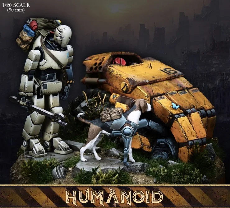 Resin assembly Kits 1/20 90mm Humanoid character and dog 90mm Unpainted Kit Resin Model