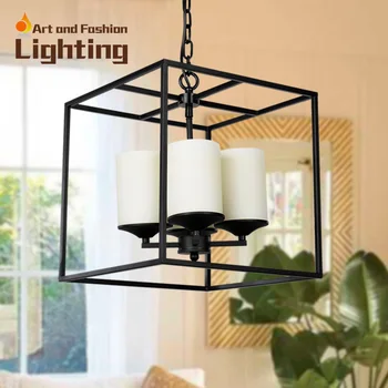 Brief cage pendant light iron birdcage candle pendant lights LED E27 4 light bulbs