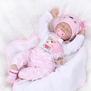 Lovely Newborn Doll Silicone Reborn Dolls Toys for Children's Birthday Gift,20 Inch Reborn Dolls Babies Sleeping Doll