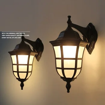 American Vintage Wall lamp LED Outdoor Wall Sconce Lighting Ip65 Waterproof Garden Wall Light Fixtures Iron Glass Porch Lights