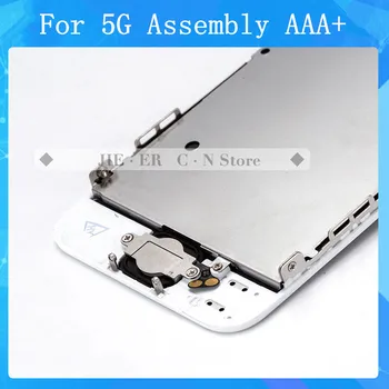 Test Quality AAA Full Assembly For iPhone 5S LCD Touch Screen Replacement Home Button front camera speaker assembly with Gift