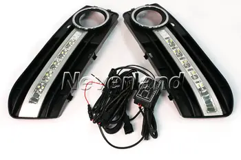 For Audi A4 B8 2009 2010 2011 2012 Auto Car Daytime Running Light With Head LED DRL Cover ping D10