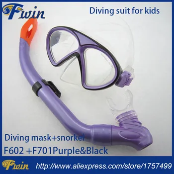 Scuba Diving Goggles and a breathing tube Glass kids Diving Mask And Snorkel Set