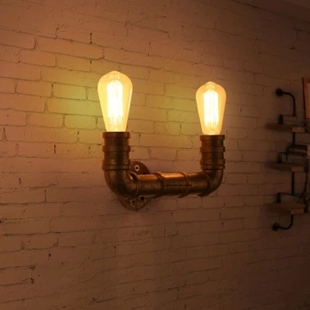 Loft Style Water Pipe Lamp Edison Wall Sconce Antique Vintage Wall Light Fixtures For Home Bar Industrial Lighting Lamparas