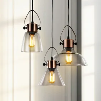 Loft Style Creative Glass Droplight Edison Vintage Pendant Light Fixtures For Dining Room Hanging Lamp Indoor Lighting Abaiur