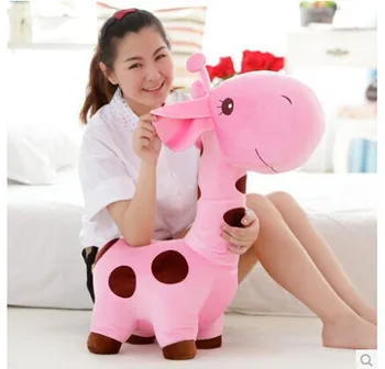Huge 31 inch lovely cartoon giraffe plush toy doll,throw pillow, girlfriend gift , Christmas gift b4538