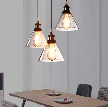Loft Iron Glass Droplight Edison Pendant Light Industrial Vintage Lighting For Dining Room Bar Hanging Lamp Lamparas Colgantes