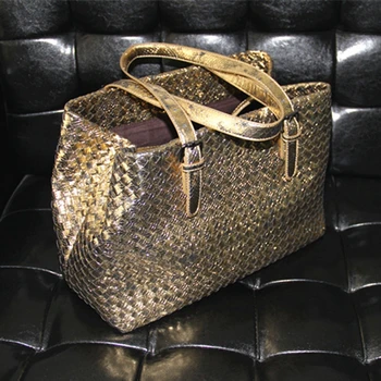 Luxury Weaving Women Bag\Handbag 2017 New Leather Ms. Fashion Commuter OL Tote Shoulder bag shopping bag~Star models~16B3