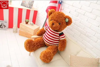 Large 100cm sweater teddy bear plush toy USA flag teddy bear doll, throw pillow ,birthday gift w5363