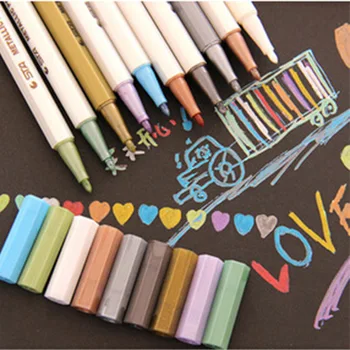 10 pcs/lot DIY metallic watercolor gel pen decorative diy album marker pen scrapbooking card photo stationery