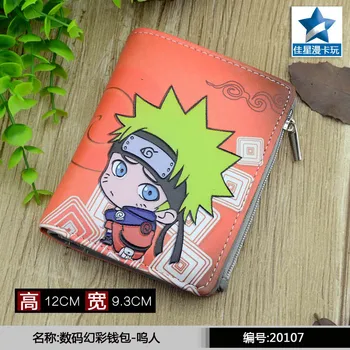 Student Short Coin Purse Anime Naruto Chibi Uzumaki Naruto Embossed Zero Change Wallet with Magnetic Button