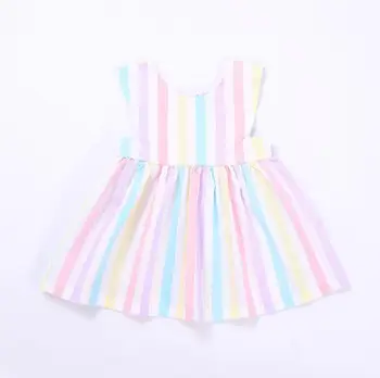 Kids Infant Girl Rainbo Dress Children Toddler Elegant Dress Pageant Vestido Infantil Tulle Formal Party Dress For Gift