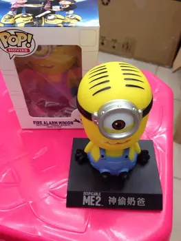 Minions Figures Shaking Head Car Accessories figures Despicable Me 10cm Movies Figures Anime Collection Models Hot Toys kC024