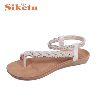Women Sandals Shoes Top Quality Flat Shoes Bandage Bohemia Leisure Beach Peep-Toe Outdoor Shoes Sandalias 17May3