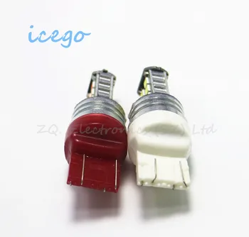 Auto Access T20 Double Wires 3W Red White LED SMD 2835 Car Rear Fog Lamp Backup Light for Vehicles Bulb DC12V