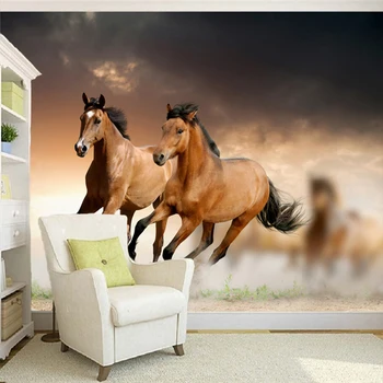 Photo Wallpaper 3D Stereo Running Horse Mural Living Room Hotel Study Classic Interior Decor Wallpaper Papel De Parede 3D Fresco