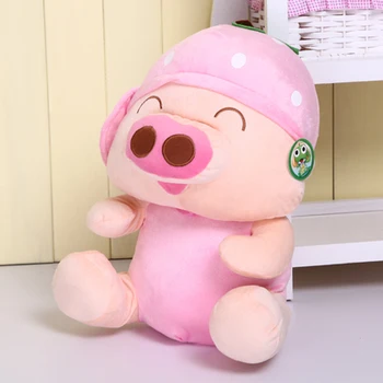 Stuffed animal 60cm pig plush toy McDull pig strawberry hat design pig doll throw pillow w3856