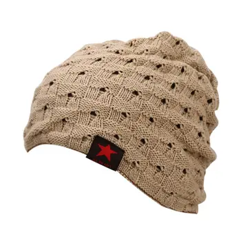 Winter Men's Knit Beanie Reversible Baggy Caps Cozy Twisted Flowers Openwork Hats Knit Caps Hot