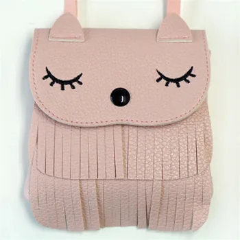 Korean Style Baby Messenger Bag Female Tassel Mini Pu Leather Children Bag Girls Shoulder Bag Kids Wallet bolsa feminina