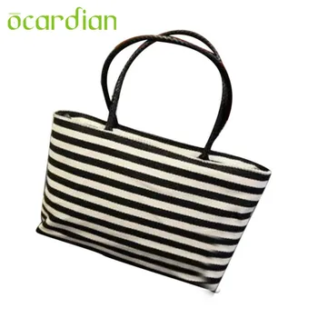 Woemn Shoulder Bag Top Quality Handbag Hot New Summer Canvas Striped Beach Bags Casual Shopping Bolsa de hombro Bolso 17May3