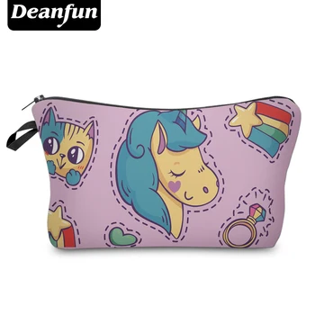 Deanfun Makeup Bags 3D Printing Colorful Unicorn Necessaires for Travel Storage Cosmetic Women 50930
