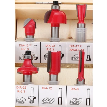 12pc 8mm Router Bit Set Wood Cutter Straight Shank Carbide Cutting Tools Milling Cutter