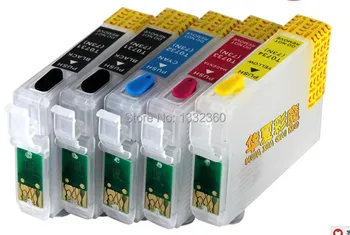 T1251 T1251-T1254 Empty Refillable ink cartridge for Workforce 520 with auto reset chip,1 Set