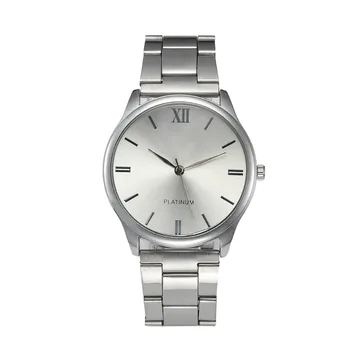 Durable reloj hombre Watch Men Fashion Women Crystal Stainless Steel Analog Quartz Wrist Watch Bracelet