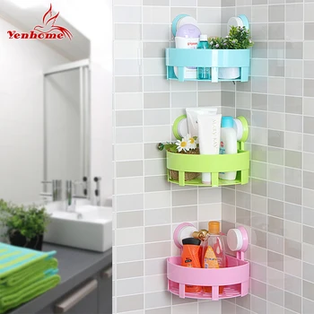 Wall Holder Bathroom Shower Shampoo Soap Cosmetic Storage Rack Organizer Wall Shelf Suction Cup Corner Basket Storing Products