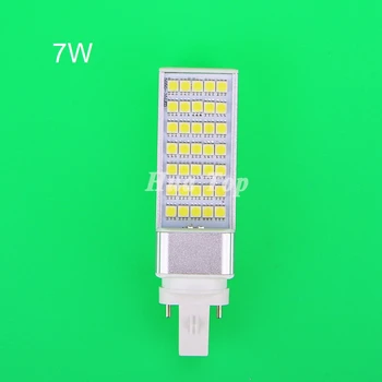 10pcs/lot 7W Horizontal Plug Lamps G23 E27 G24 SMD 5050 LED Corn Bulb wide voltage table lights whosale