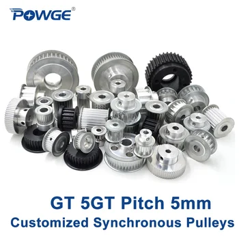 POWGE High torque GT 5GT Synchronous pulley pitch 5mm Small Backlash Manufacture Customizing all kinds of 5GT Timing pulley Belt