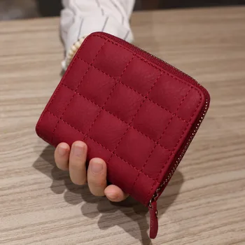 New Fashion Lattice Wallet Hasp Women Wallet PU Leather Coin Purse Card Holder Girl Short Wallet Elegant Lady Wallets