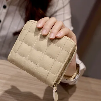New Fashion Lattice Wallet Hasp Women Wallet PU Leather Coin Purse Card Holder Girl Short Wallet Elegant Lady Wallets