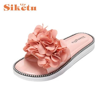 Women Sandals Shoes Top Quality Flower Summer Flops Slippers Shoes Slippers Beach Flat Shoes Sandalias 17May3