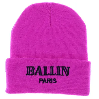 2017 Top Fashion Acrylic Adult Unisex Casual Letter Winter Hats for women and men New Paris Ballin Hip Hop beanie hats bonnet