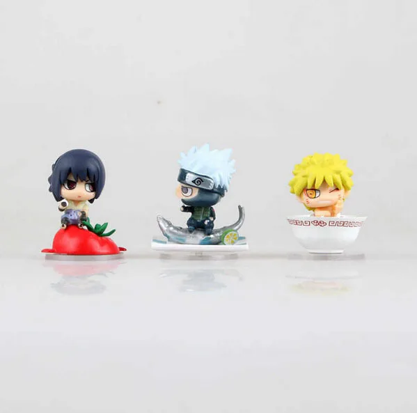 Anime Naruto Shippuden Uchiha Sasuke Hatake Kakashi Namikaze Minato PVC Action Figure Toys Dolls 3pcs/lot Kunai