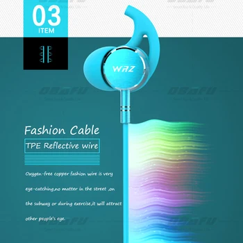 Original WRZ M7 Sport Earphone Super Bass Stereo Headset Anti-Sweat In-Ear Earbuds With Mic Ear Hook For iPhone For Xiaomi