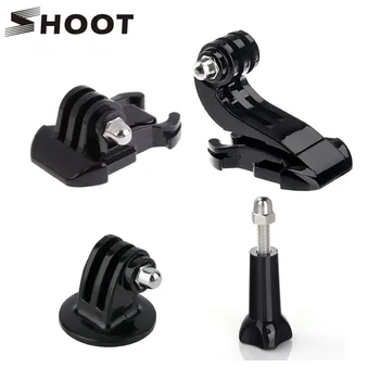 SHOOT 4 in 1 Kit Tripod adapter J-Hook Buckle Mount Quick Release Buckle Long Screw for Gopro Hero 5 4 3 SJ4000 Yi Camera Mount