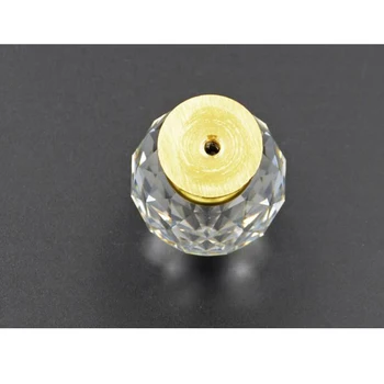 10pcs/lot Round 30mm gold base clear crystal sparkle door kids dresser drawer cabinet knobs and handles pulls Gate Knob