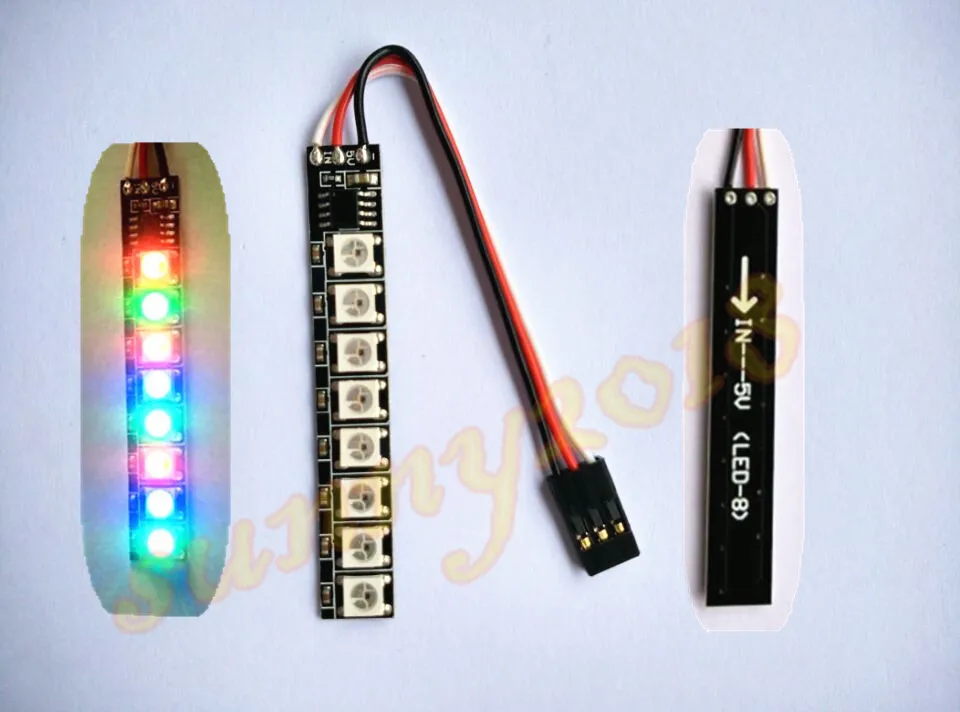 WS2812 FPV LED Light Board ten kinds of colorful lights remote control switch color modes are available For RC QAV250 Quadcopter