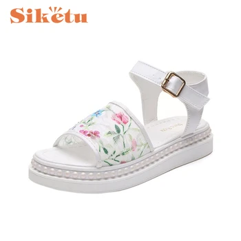 Women Sandals Shoes Top Quality Lace Flower Summer Slip-on Flats Casual Ladies Shoes Sandalias 17May1