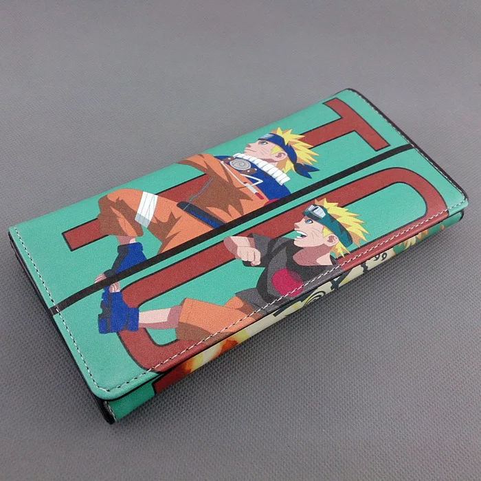 Colorful long style PU wallet printed w/ NARUTO Uzumaki Naruto