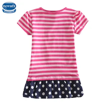 Novatx K4079 retail short sleeves casual wears baby girl clothes children girl t-shirts for 2016 arrival