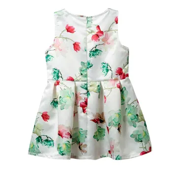 Summer Vestido Baby Girls Dresses Cotton Fashion Floral Sleeveless Party Birthday Kids Clothing