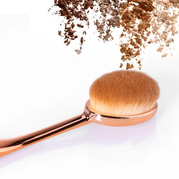 O.TWO.O Rose Gold Toothbrush Oval Makeup Brush Liquid Foundation Concealer BB cream Blusher Powder Cosmetic Blending Brush Make