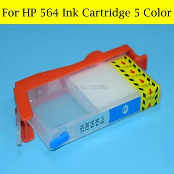 1 Set 5 Color HP564 Refill Ink Cartridge With ARC Chip For HP Photosmart C309A C309N C310A C5380 C6375 C6380 Printer