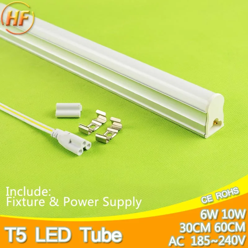 10W 6W LED Tube T5 Light 220V 240V 60cm 30cm led T5 lamp led wall lamp Warm Cold White led fluorescent light T5 neon 1Feet 2Feet