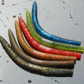 6 Pcs / Bag 14cm 8.5g Soft Worm Fishing Lure Big Earthworm Artificial Bait Soft Lure for River Lake Sea Fishing Tackle