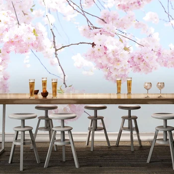 Custom Photo Wallpaper Cherry Blossom Beautiful Floral Wall Mural Backdrop Living Room 3D Room Landscape Wall Papers Home Decor